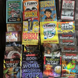 Books-James Patterson, RL Stine, Scholastic and many more authors 