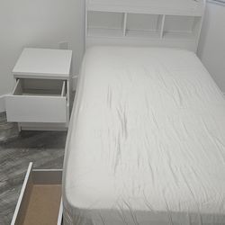 $100 Twin bed with mattress & nightstand