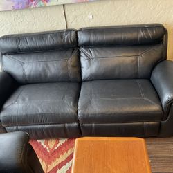 Black couch and recliner