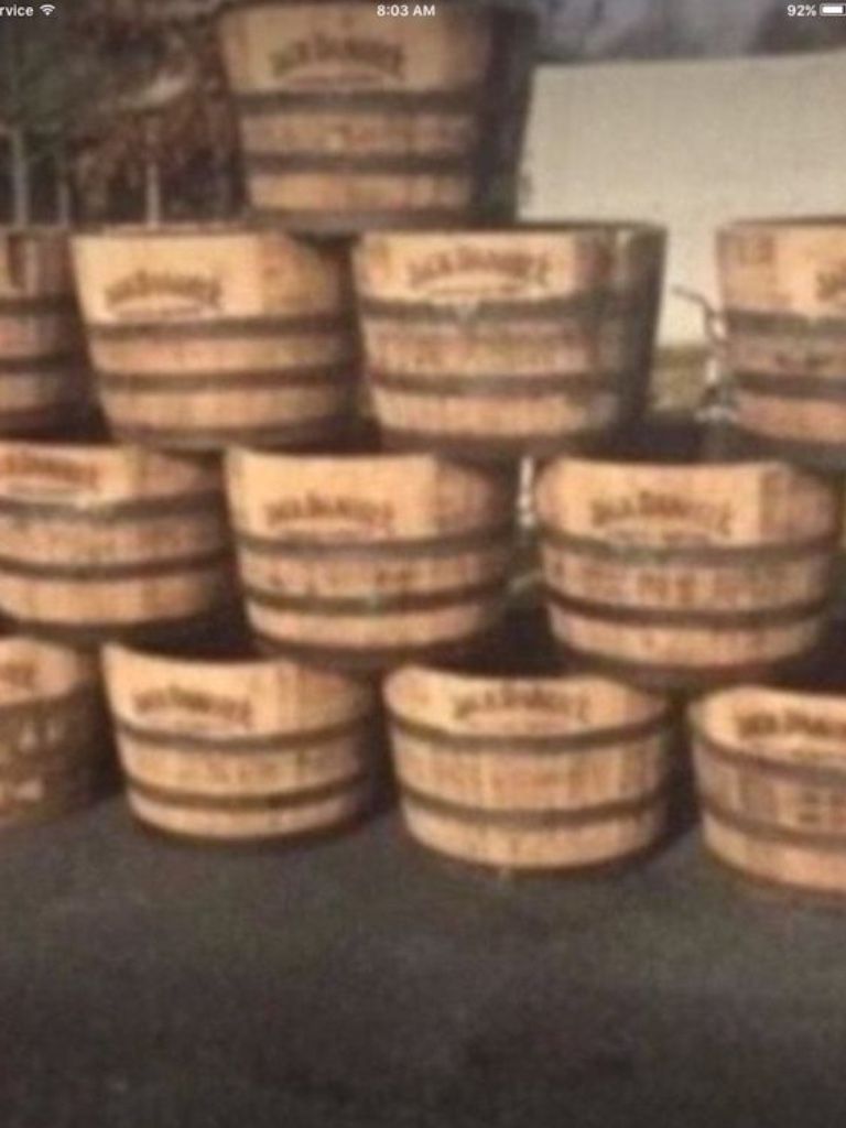 Jack Daniels Half Barrel Branded Planter