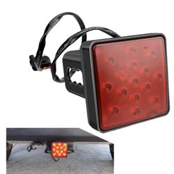 Sephile 1 PC Car LED Tail Light Accessories, Waterproof Durable Square Trailer Hitch Cover, Vehicle Brake Light With HD Len, Warning Function, Univers