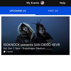 Selling ISOKNOCK ticket Saturday 12/7