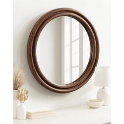 Kate & Laurel All Things Decor 26"x26" Oman Ribbed Round Mirror