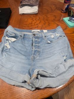 Eunina Light Wash Distressed Denim Jean Shorts