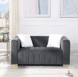 62.6”grey/ 2 set sofa！Corduroy Fabric Minimalist Square Tufted Design！U For living room！comfortable & soft😍