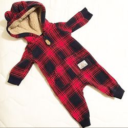 CARTERS BABY BEAR PLAID ONESIE