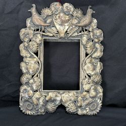 Antique Gerard Hortensia Silver Plated Russian Frame Mark of 4 Stamps Circa 1900 