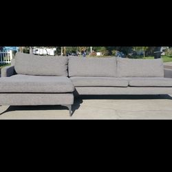 SOFACOMPANY Astha Sectional Sofa 3-Seat  Grey