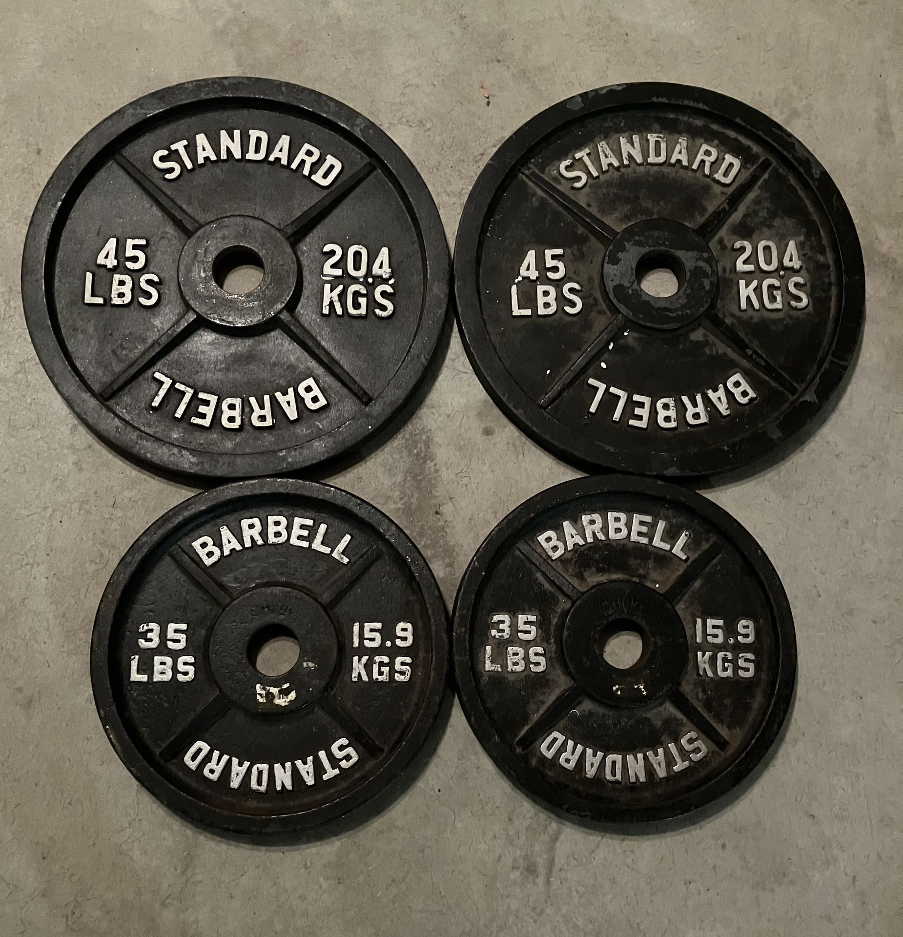 160lbs Olympic 2" weight plates weights plate 45b 35lb 45 35 Ib Ibs 45lbs 35lbs for Barbell Bar workout bench Press