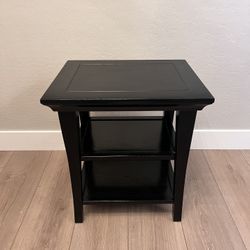 25” Tall POTTERY BARN Metropolitan Style Hardwood Three-Tier BLACK Side Table