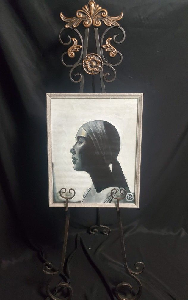 Kim Kardashian . Exclusive One Of A Kind Framed Canvas Painting.
