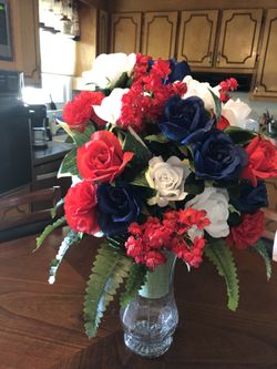 Red white blue cemetery Arrangement. Want something different let me know