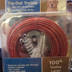 Petrol dog tie-out trolley