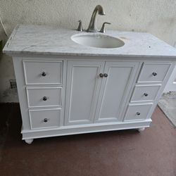 Bathroom sink with  marble  top
