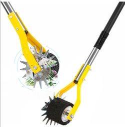 Manual Edger Lawn Tool, 75 Inch Hand Edger for Lawn with Extra-Wide Wheel, Grass Edge Trimmer with Adjustable Handle, Ideal Wheel Rotary Edging Tool f
