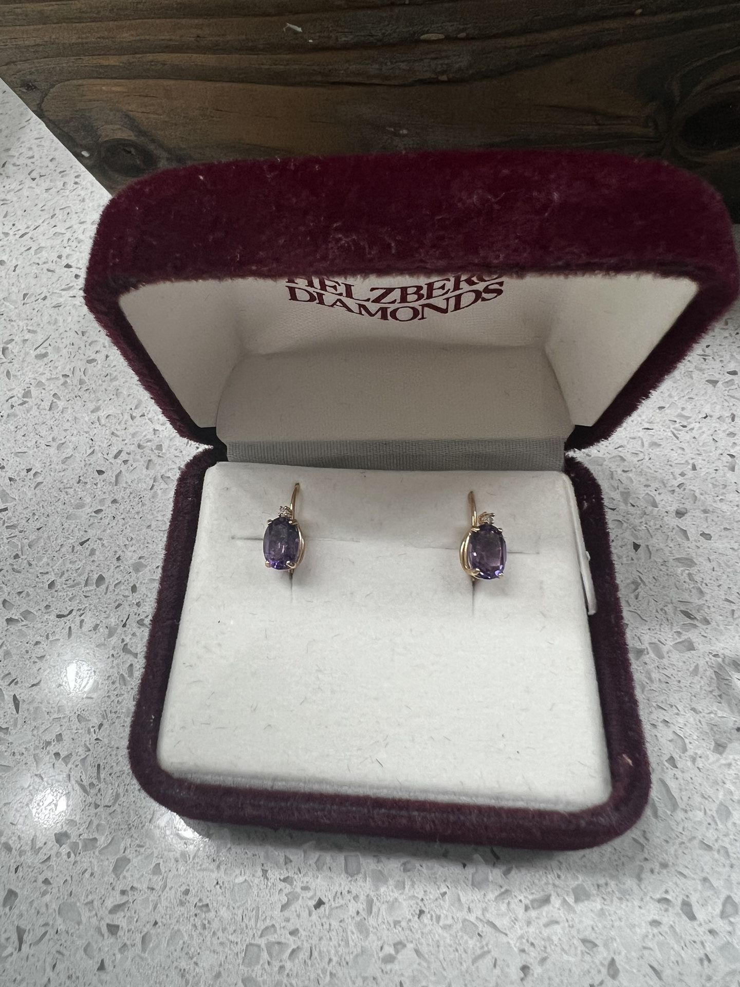 Amethyst And Diamond Earrings! 