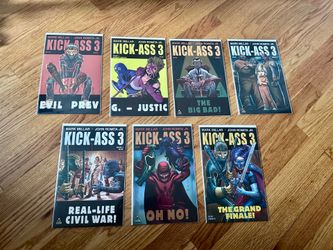 Kick-Ass 3 - 7 x Comics - Issues #1,2,3,4,7,8 w/ Additional Issue 1 Variant Cover