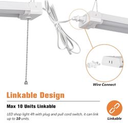 4FT Linkable 42W 4800LM 5000K LED Ceiling Lights for Garages