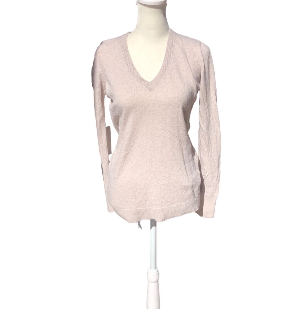 Banana Republic Beige Wool Blend Lightweight Long Sleeve V-Neck Cardigan Sweater