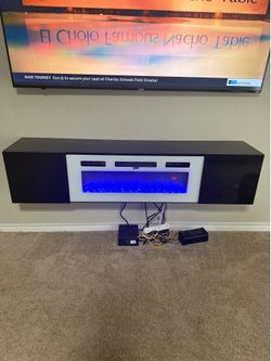 Floating media center 15 colors and electric fireplace