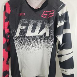 Women’s Y2K Fox Racing Long Sleeve Pink Cheetah Print Jersey Size M
