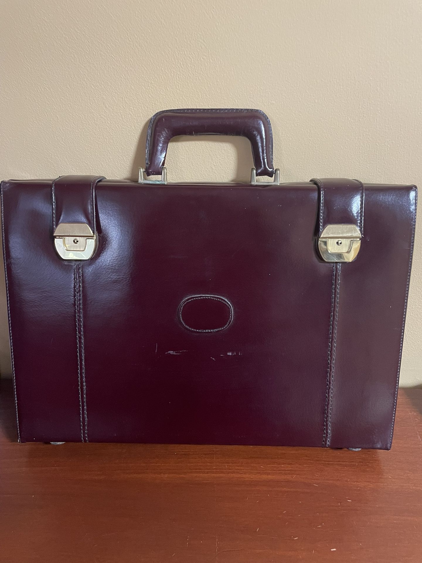 Burgundy Top Grain Leather Briefcase/Attache’