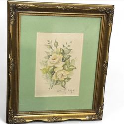 Vintage Signed Floral Painting on Canvas 10” x 12”