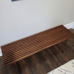 Mid Century Slatted Bench Coffee Table 