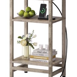 3 Tier Tall Side Table with Fast Charging Station