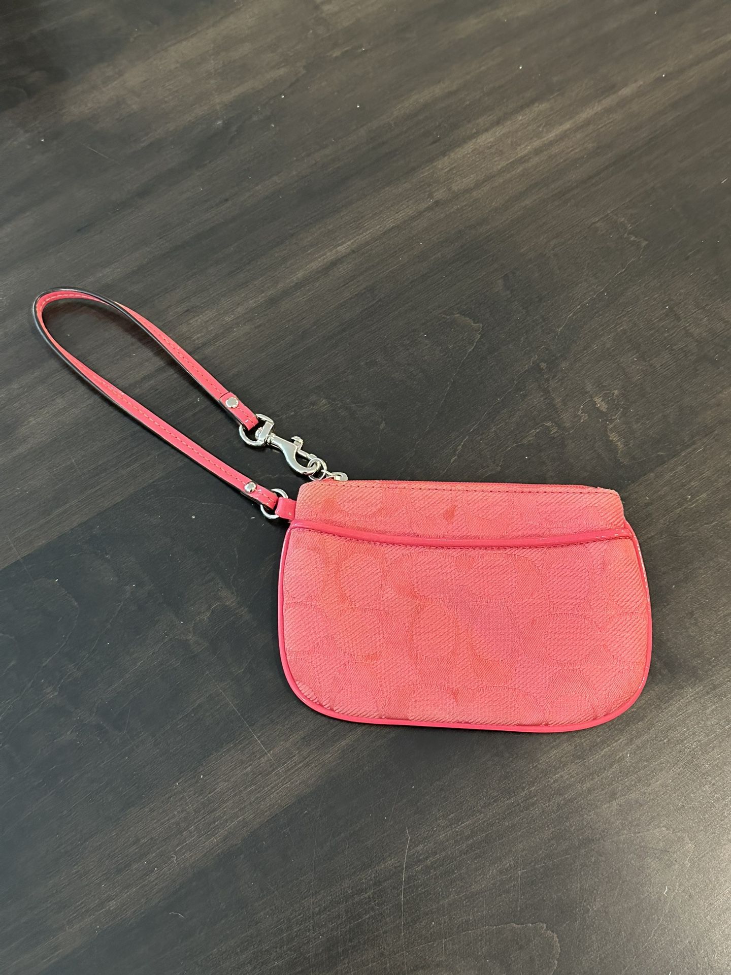 Coach Pink Wristlet - leather