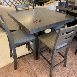 5 Piece Counter Height Dining Table Set  - Limited Time Offer 