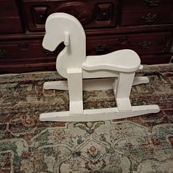 Cute Little White Rocking Horse 