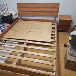 Queen Italian  Bed Frame With One Night End Table 
