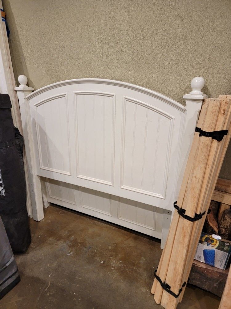 Bed Frame (White) - Full Bed Size