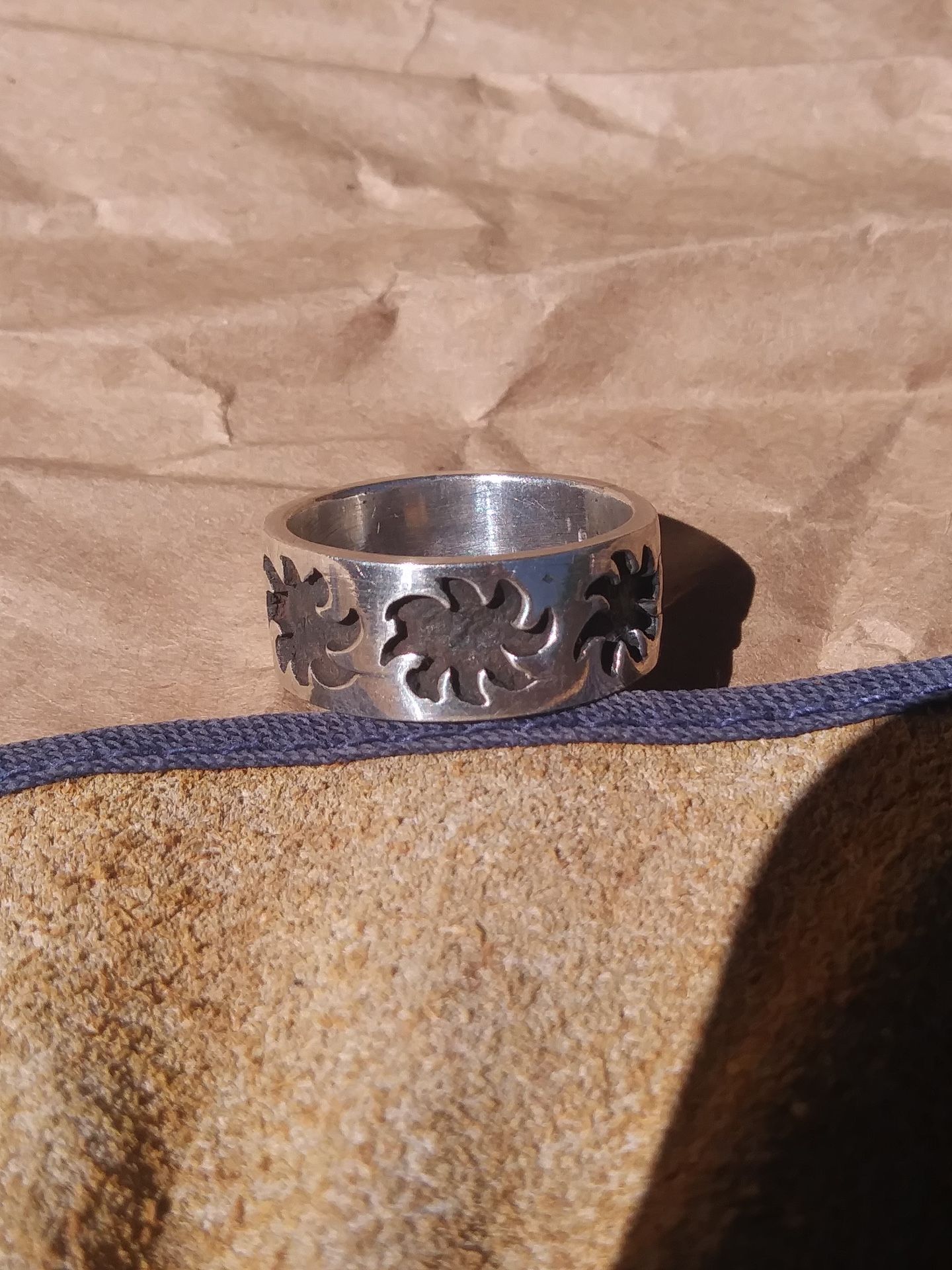 Sunburst Sterling Silver 925 Band 