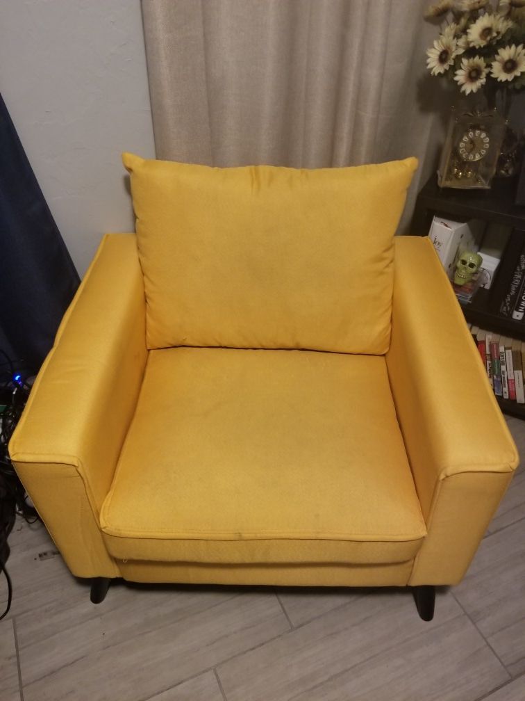 Yellow fabric chair