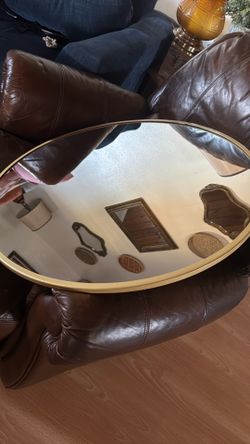 Round 28” Circle Mirror Gold Metal Frame