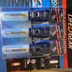 LifeGear 3 pack Flashlights-5 modes floats auto-on In water