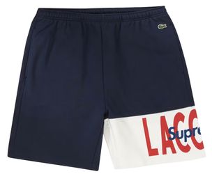 Supreme FW19 Lacoste Logo Panel Navy Sweatshirt Shorts Size L