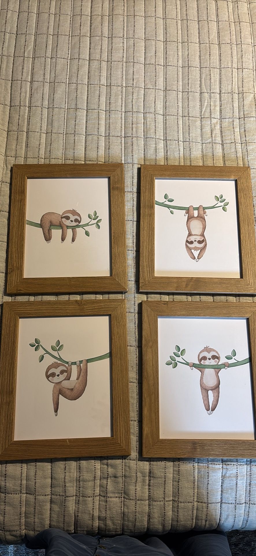 Nursery Sloth Pictures 8x10 (frame not included)