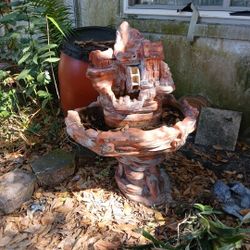 2 peace, concrete.\nFountain