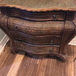 Boho Rattan Wicker Dresser / Nightstand – Solid & Beautiful – Pickup Only