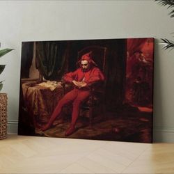 Stanczyk- The Sad Jester By Matejko Vintage Painting Canvas print Wall Art