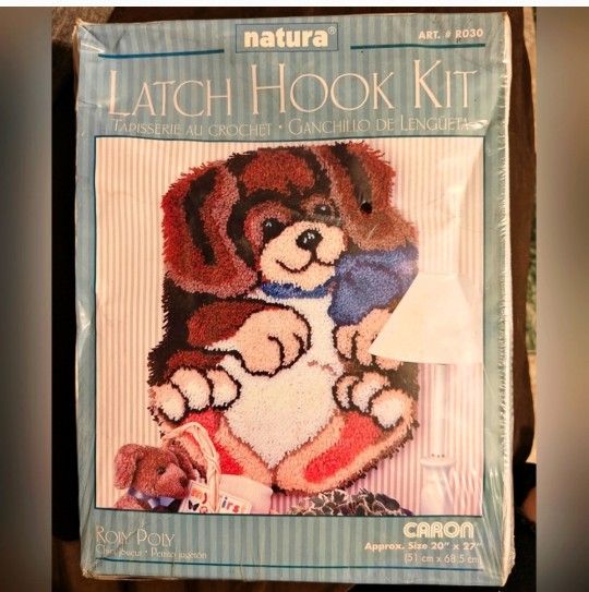 Vintage Caron Natura Latch Hook Kit 20"X27" NWT