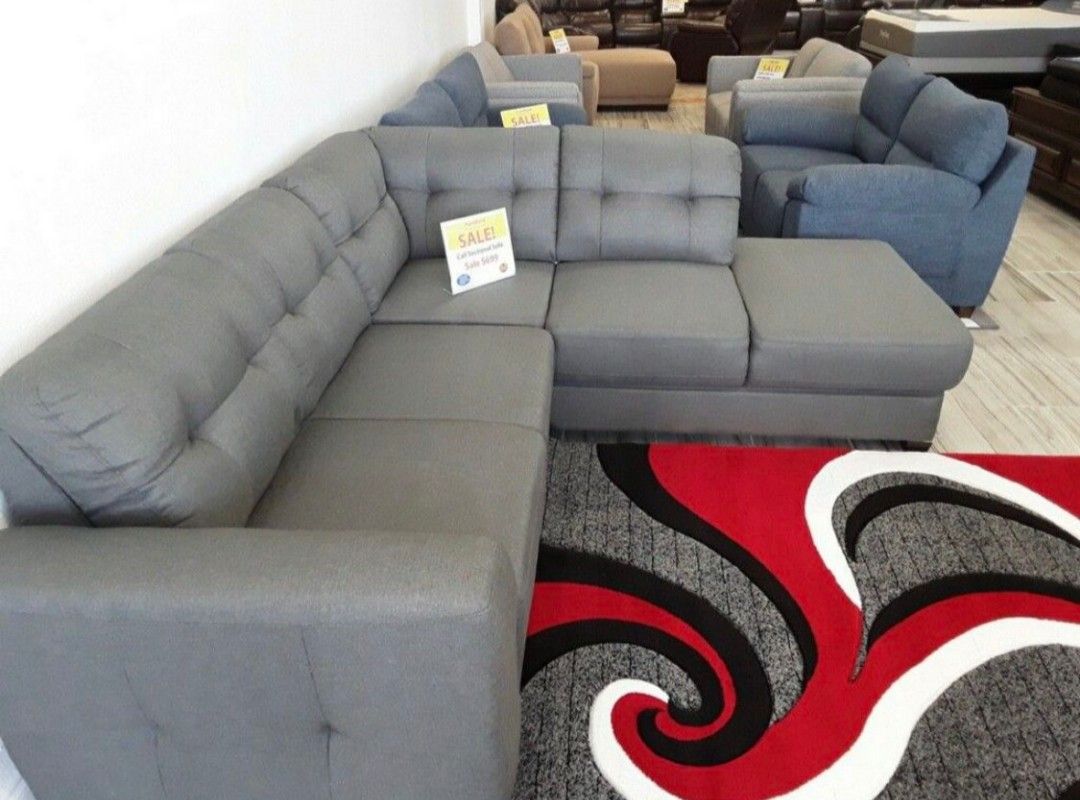 CALI FABRIC CHAISE SOFA!!! DELIVERY TONIGHT!!!TEXT 30777 TO 22462 FOR $50 DOWN!!!