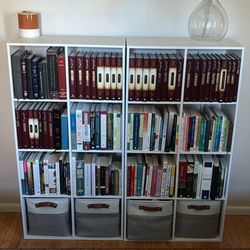 Two White Cube Bookshelves