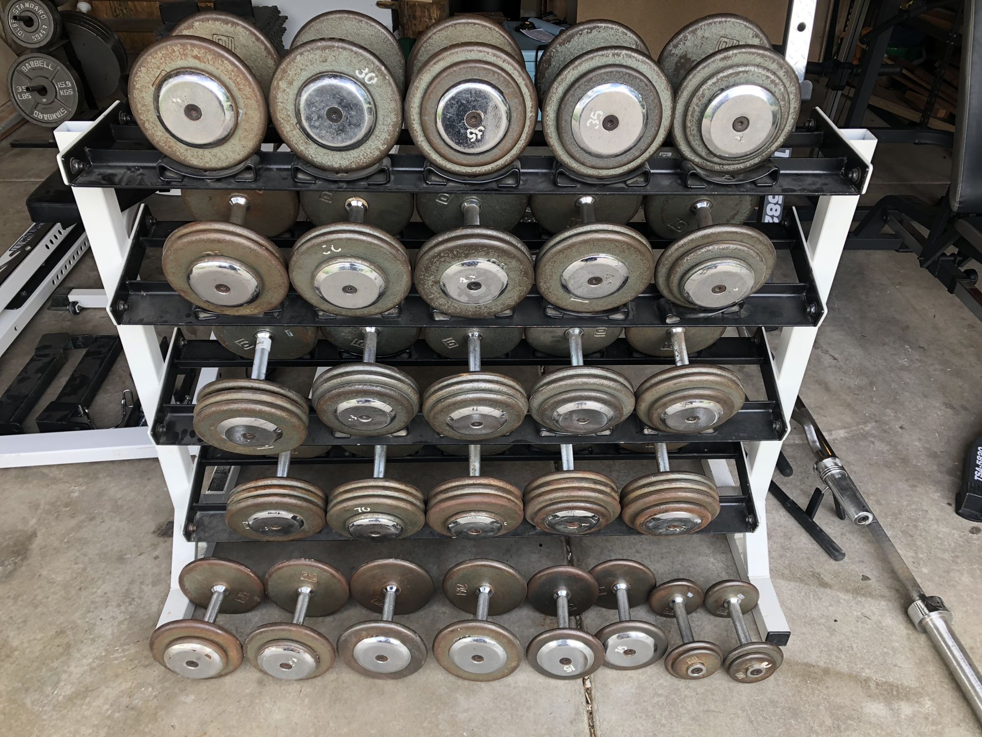 Dumbbell set, 10-75 pounds, Ivanko