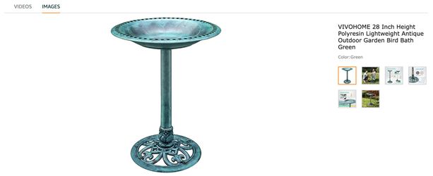 Amazon new in box bird bath garden decor
