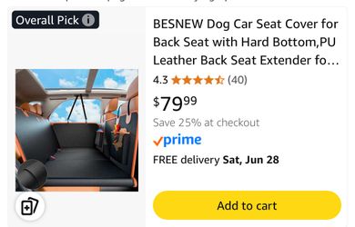 *NEW* BESNEW DOG CAR SEAT COVER