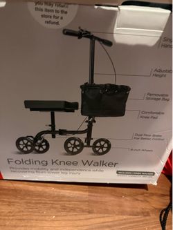 Ankle cast. Foot cast. Knee scooter